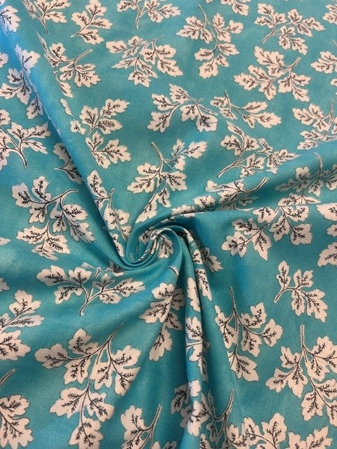 Designers Guild - Meadow Leaf Aqua - 100% Cotton - 138cm
