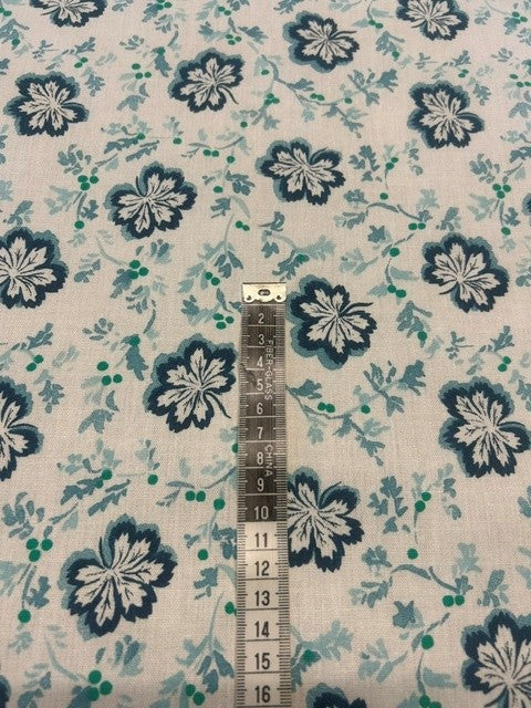 Desginers Guild - Camomile Teal - 100% Cotton - 138cm