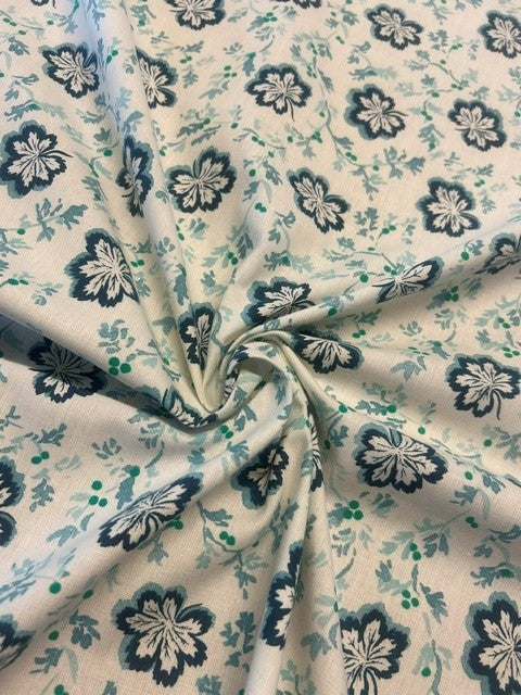 Desginers Guild - Camomile Teal - 100% Cotton - 138cm