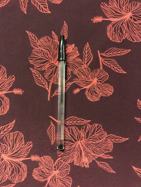 Maroon Matte Poly Elastane Fabric with Terracotta Floral Design – 148 cm