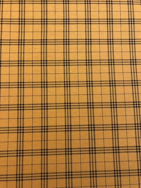 Mustard & Black Tartan Fabric