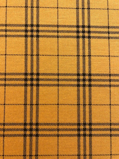 Mustard & Black Tartan Fabric