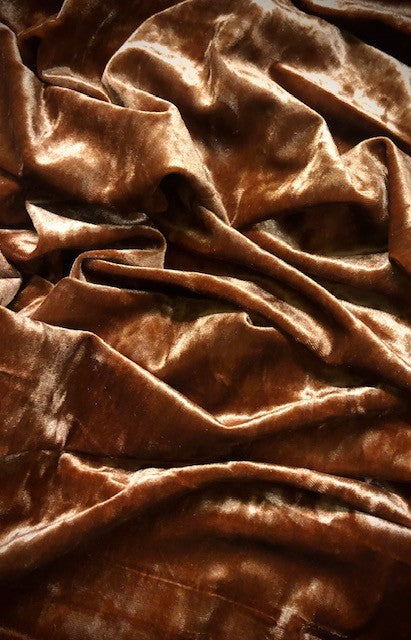 Tobacco Brown Smooth Velour – Luxe Soft Touch for Elegant Garments