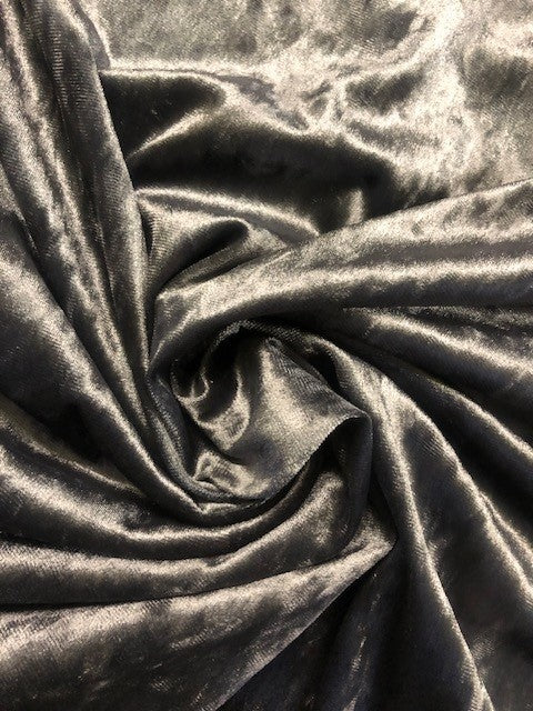 Grey Gunmetal Smooth Velour – Luxe Soft Touch for Modern, Elegant Garments