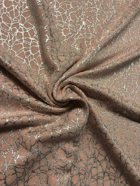 Pink Metallic Crackle Crinkle Fabric – Shimmering Texture for Standout Designs