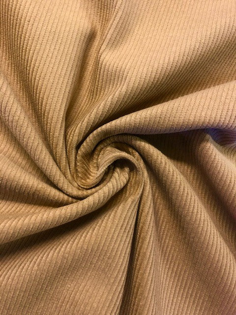 Tan 100% Cotton Corduroy – 152 cm Wide Soft Dress & Craft Fabric