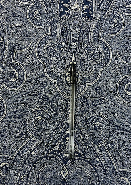 Blue & White Indian-Style Polyester Fabric – 145 cm Wide