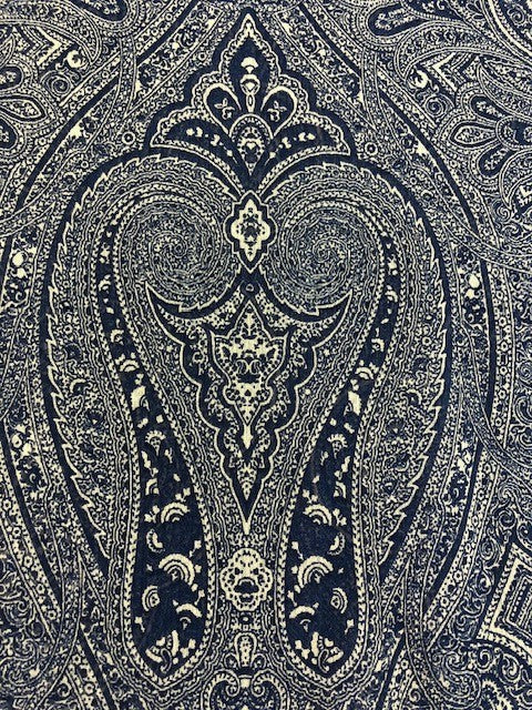 Blue & White Indian-Style Polyester Fabric – 145 cm Wide