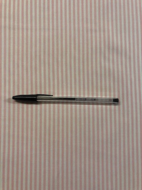 Pink Candy Stripe Cotton Fabric – 148 cm Wide, Lightweight Blend for Garments & Crafts