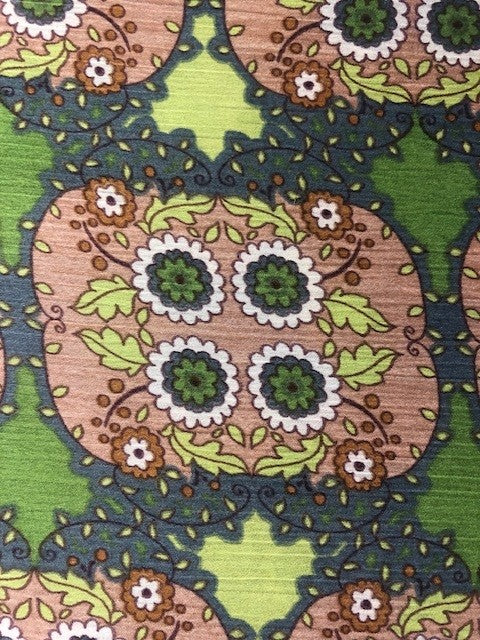 Lime, Green & Brown Jaal Print Fabric