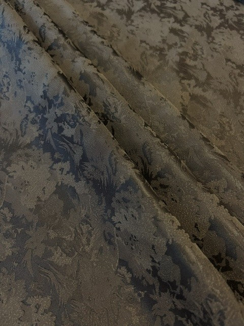 Chocolate Brown Abstract Jacquard - 100% Polyester - 154cms Wide