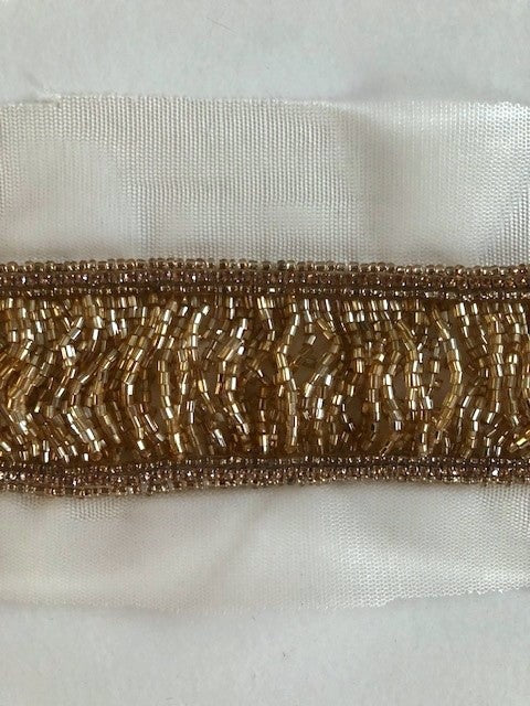 Gold Loose Beaded Trim 5cm Wide