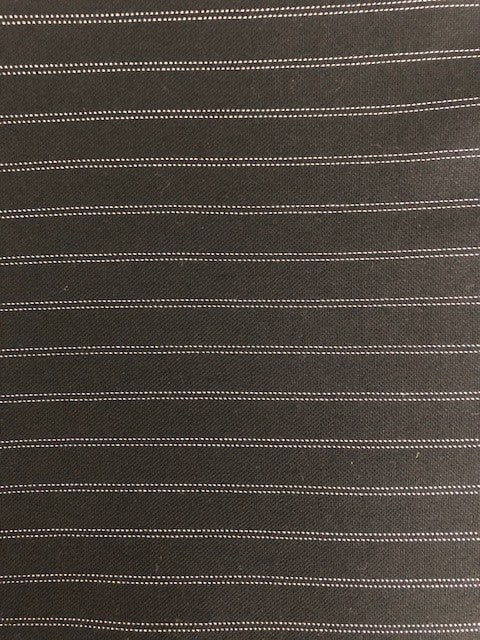 Double Pinstripe On Black With One Way Stretch. Stripes Run Across The Fabric