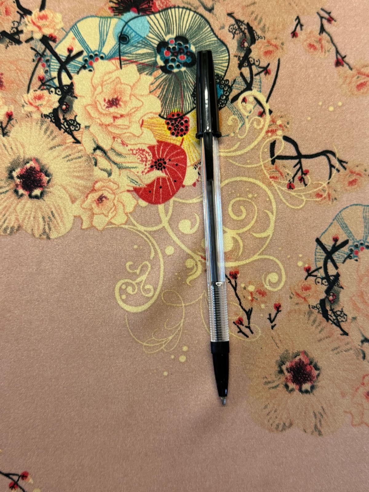 Peach Floral Chinoiserie Polyester Satin Fabric | Silky Dress Fabric | 140cm Wide
