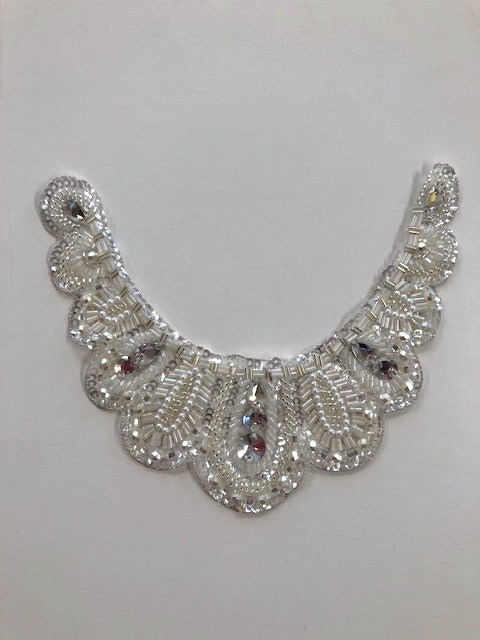 Crystal, Beaded & Lurex Neckline Motif 20cm wide