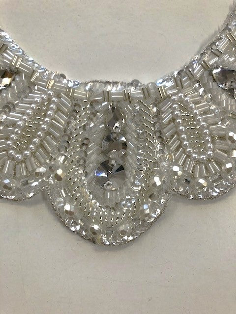 Crystal, Beaded & Lurex Neckline Motif 20cm wide