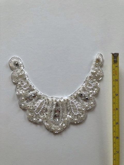 Crystal, Beaded & Lurex Neckline Motif 20cm wide