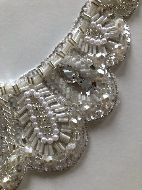 Crystal, Beaded & Lurex Neckline Motif 20cm wide