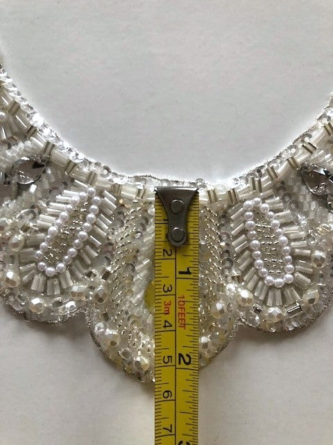 Crystal, Beaded & Lurex Neckline Motif 20cm wide
