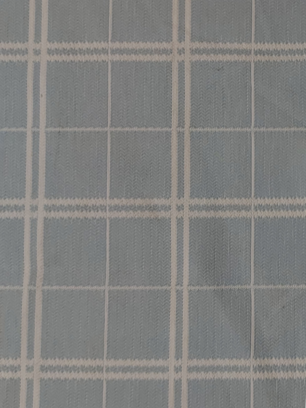 Pastel Duck Egg Check With Chevron Weave. Fire Retardant Finish