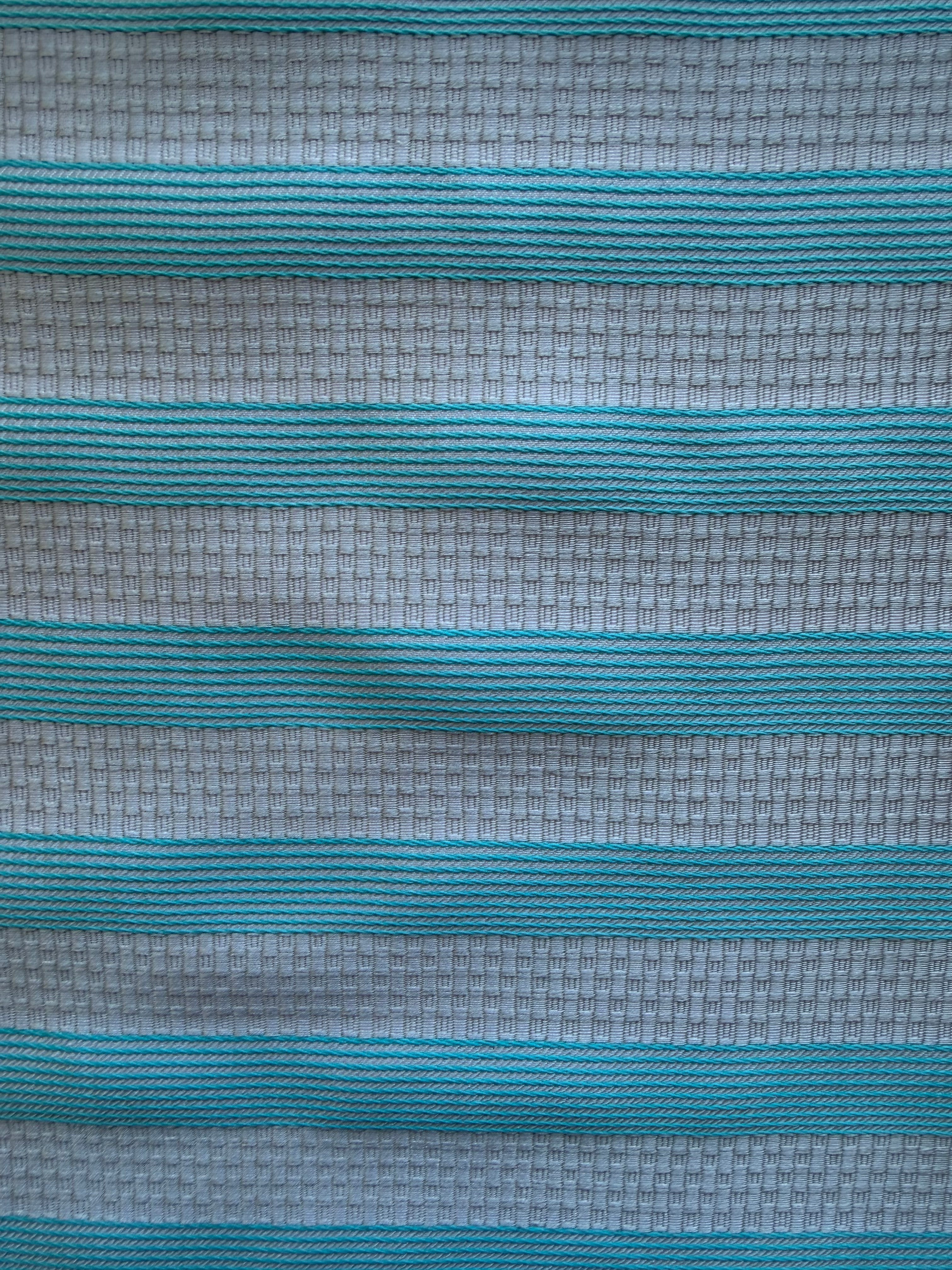 Grey Textured Fabric with Turquoise Stripes – 130 cm Wide, German Woven