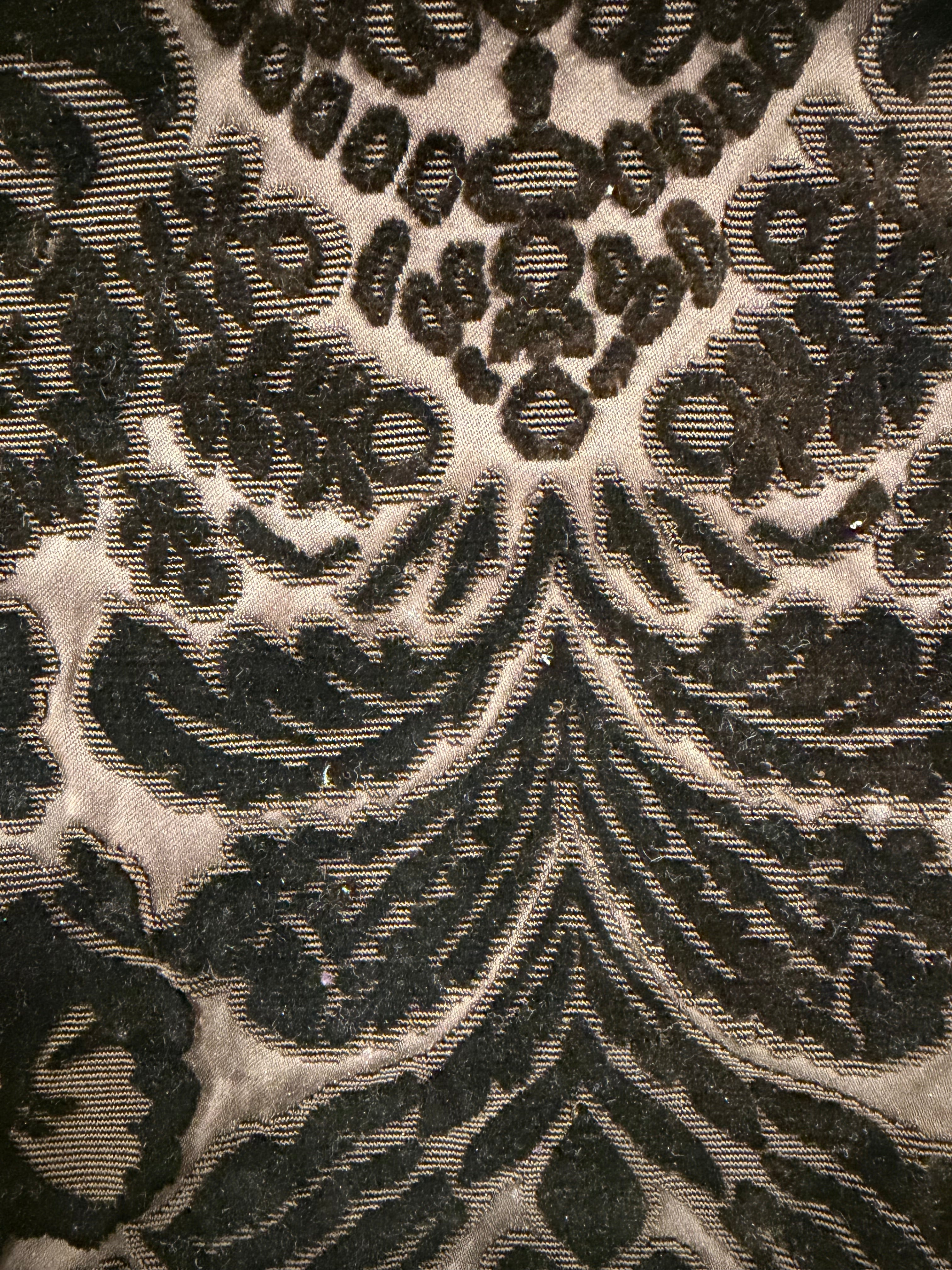 Opulent Brown Silk & Cotton Chenille Floral Fabric – 140cm Wide