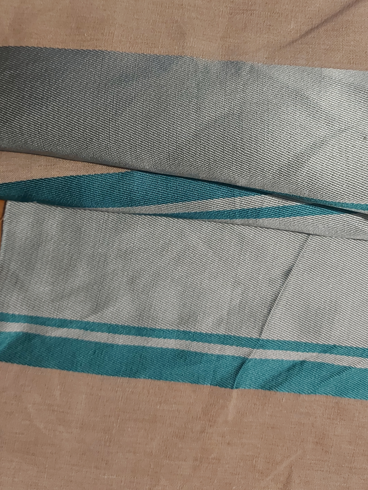 Seagrass Sheen Stripe on Linen/Viscose. "Poetica - Lavrier"