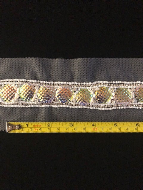 Irridescent & Pearl Trim 3cm wide