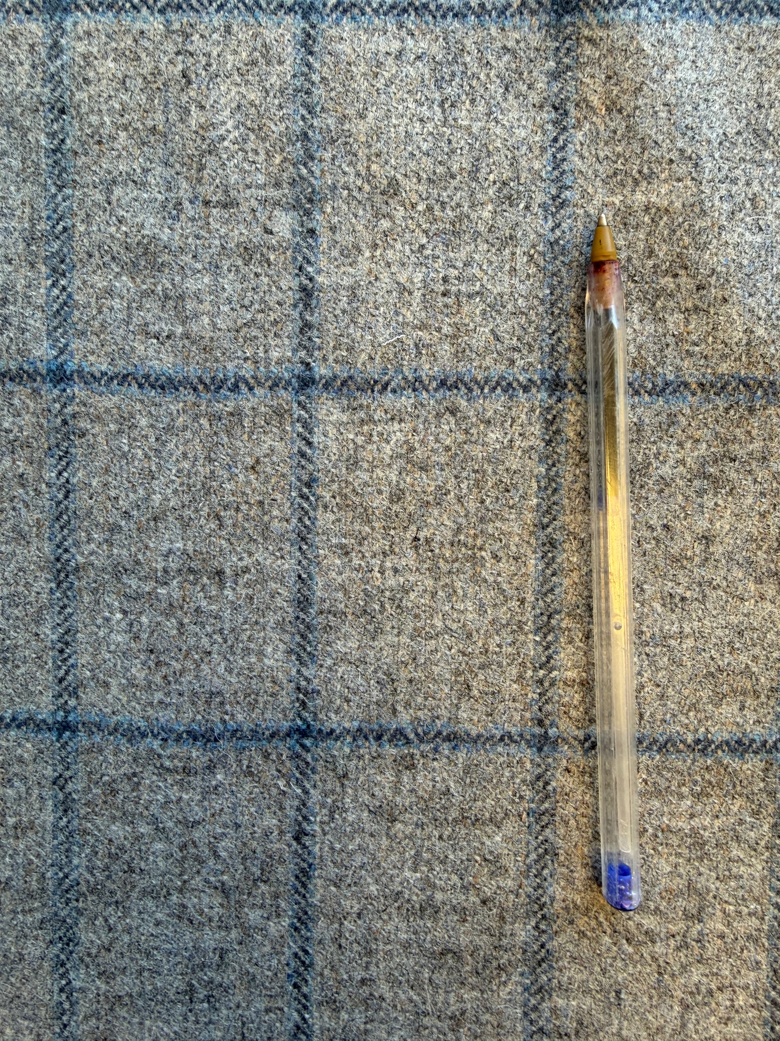 Grey and Blue Wool Tweed