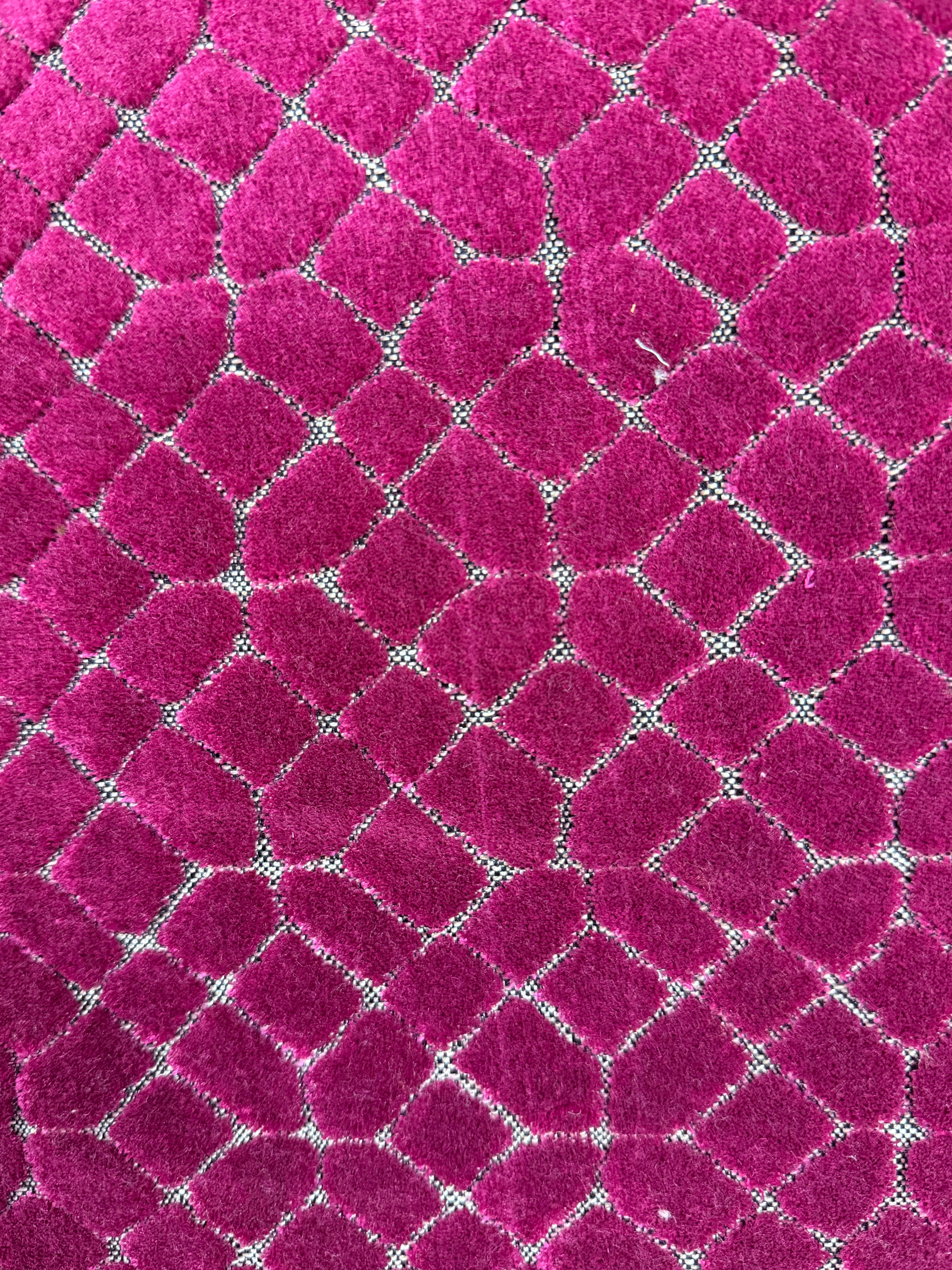 Designers Guild Riolo Trevira CS Cut Velvet Fabric – Fuchsia – 138cm Wide