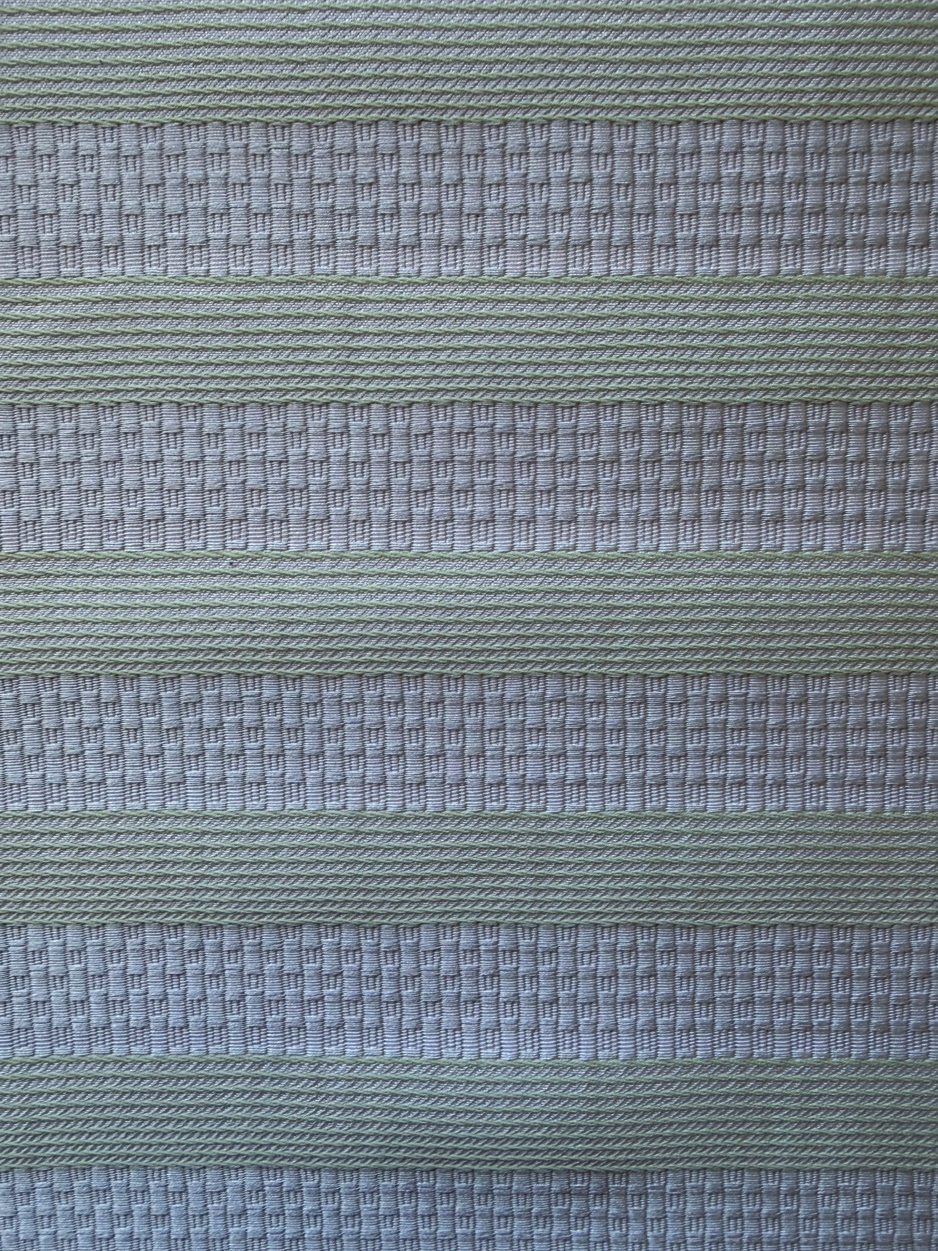 Grey Textured Fabric with Pistachio Stripes – 130 cm Wide, German Woven