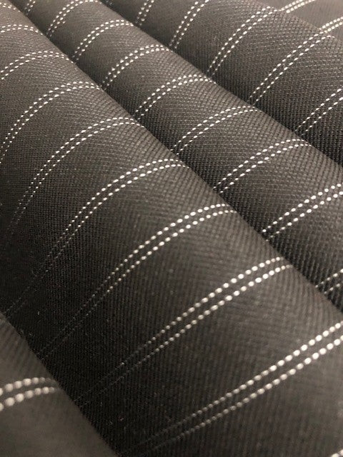 Double Pinstripe on Black Stretch Fabric