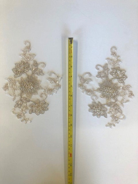 Cappuccino Corded & Beaded Applique