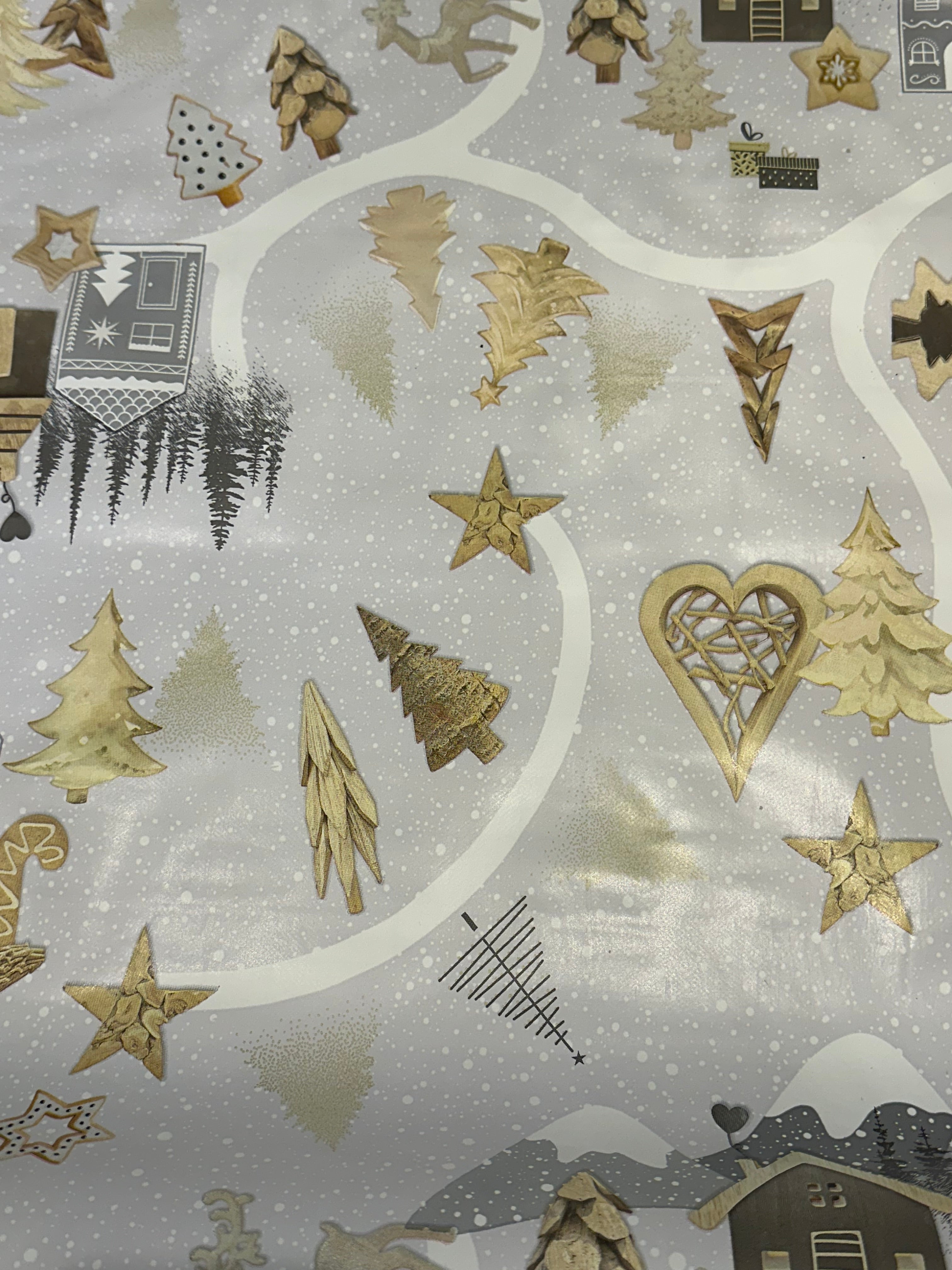 Snow Scene Christmas Themed Wipeable Table Covering - CM1