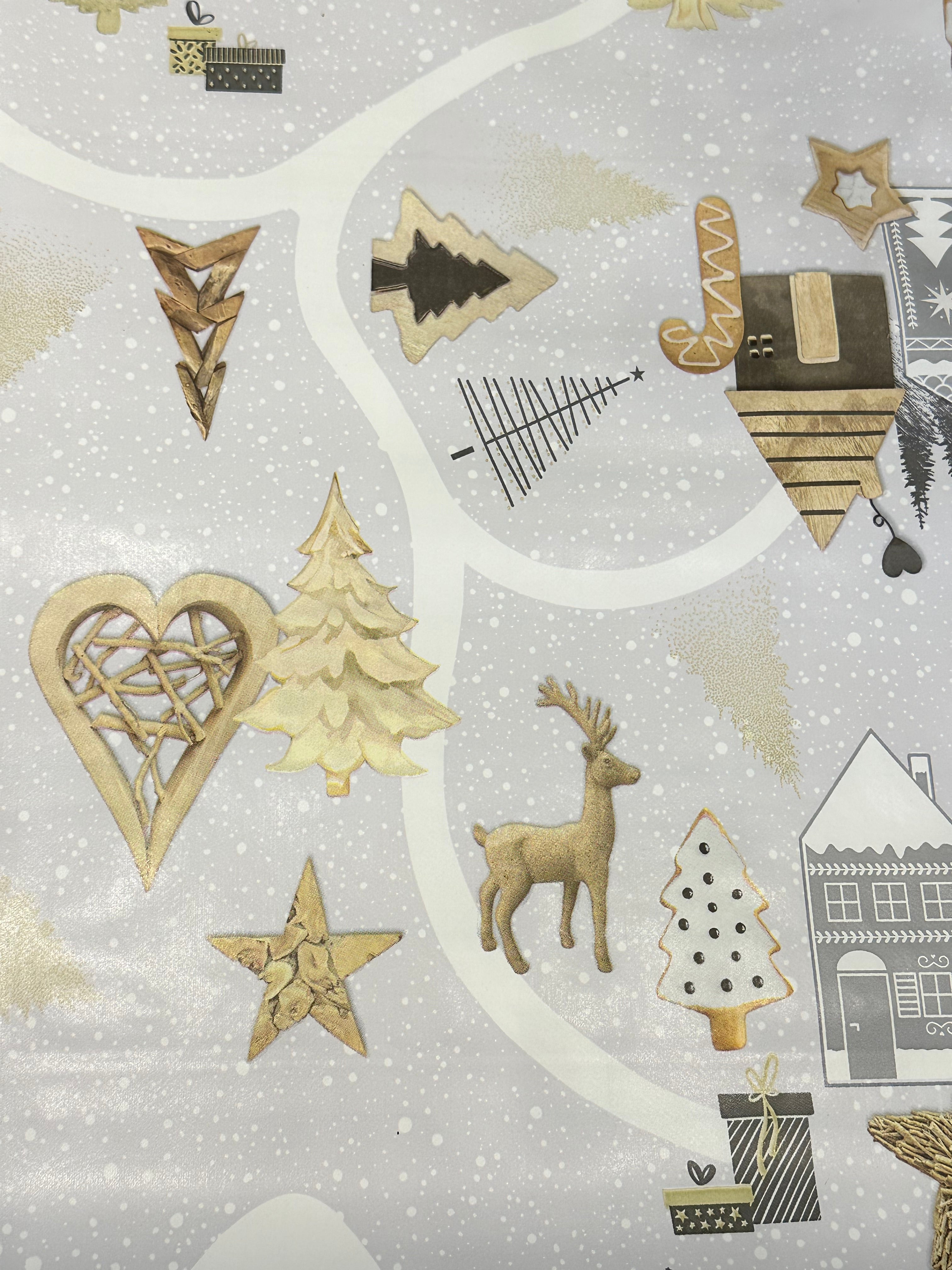 Snow Scene Christmas Themed Wipeable Table Covering - CM1