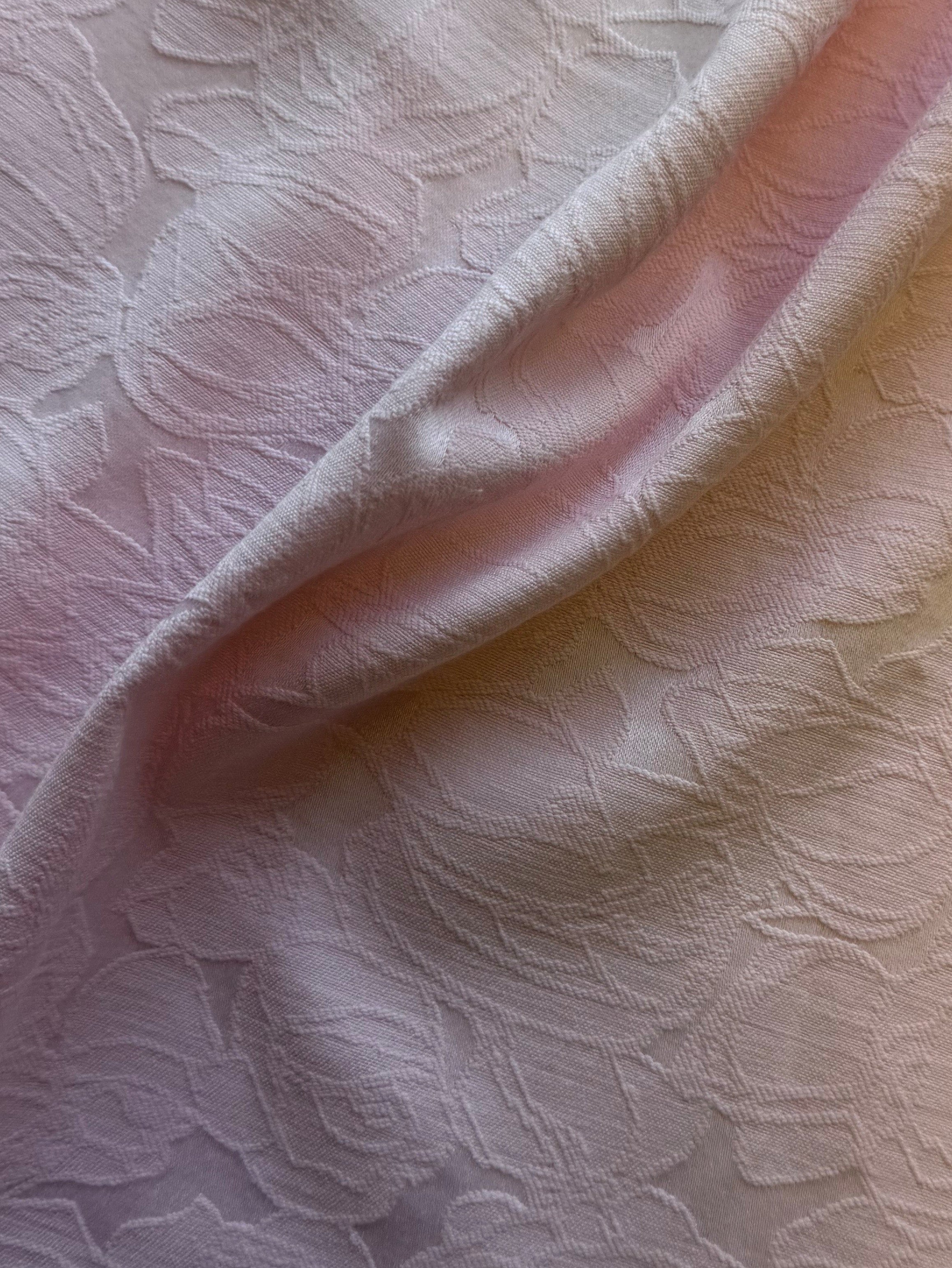 Stretch Jacquard Floral Fabric – Blush Pink Contemporary Design – Cotton Blend