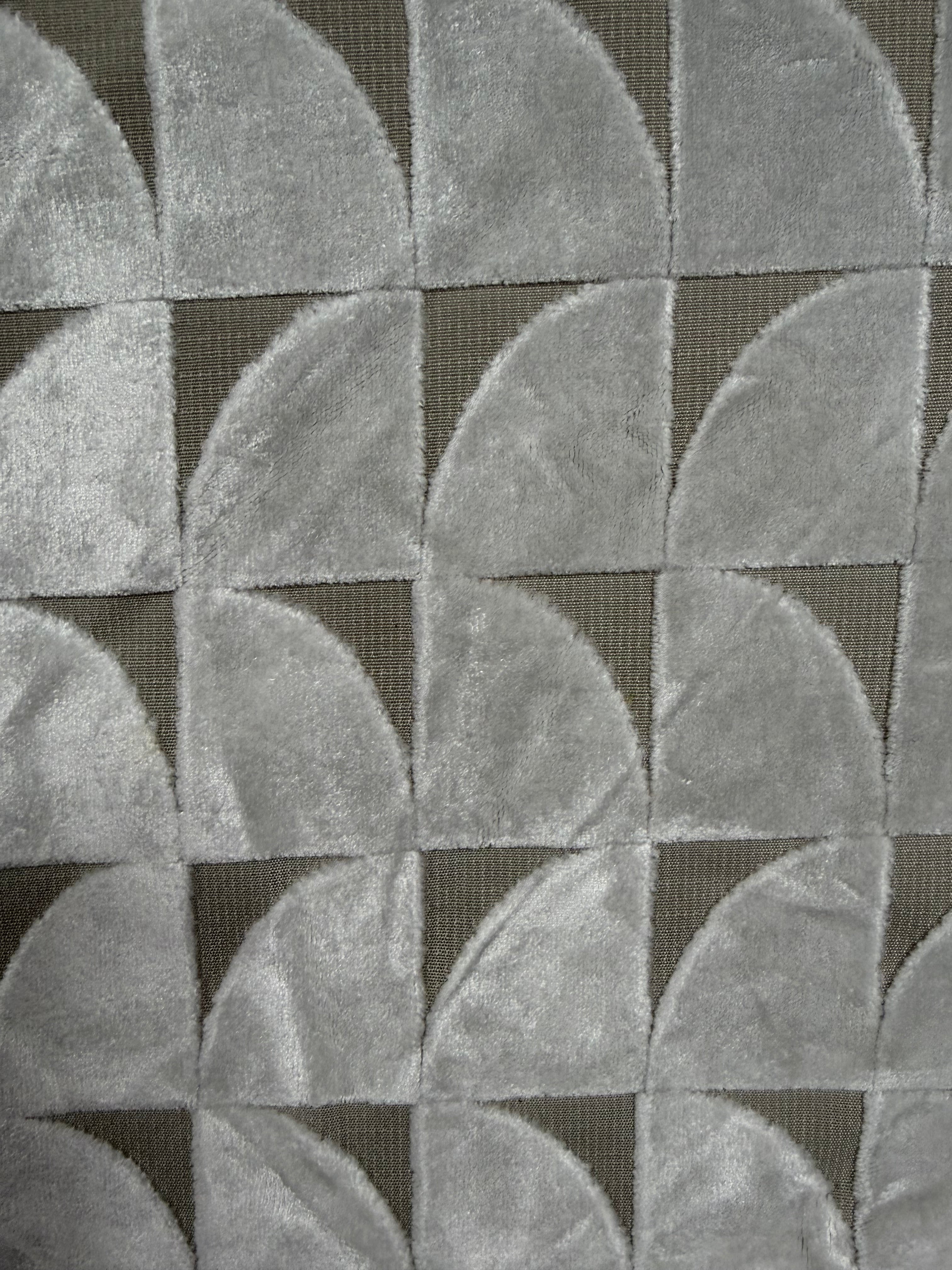 Contemporary Geometric Velvet Upholstery Fabric – 144cm Wide