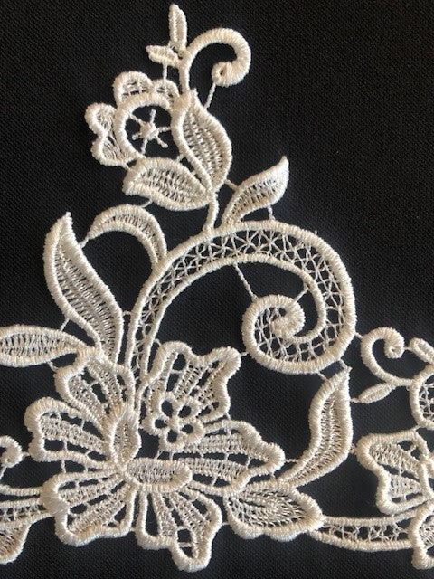 Ivory Guipure Edging, 12cm Wide (Matching Applique Also Available)