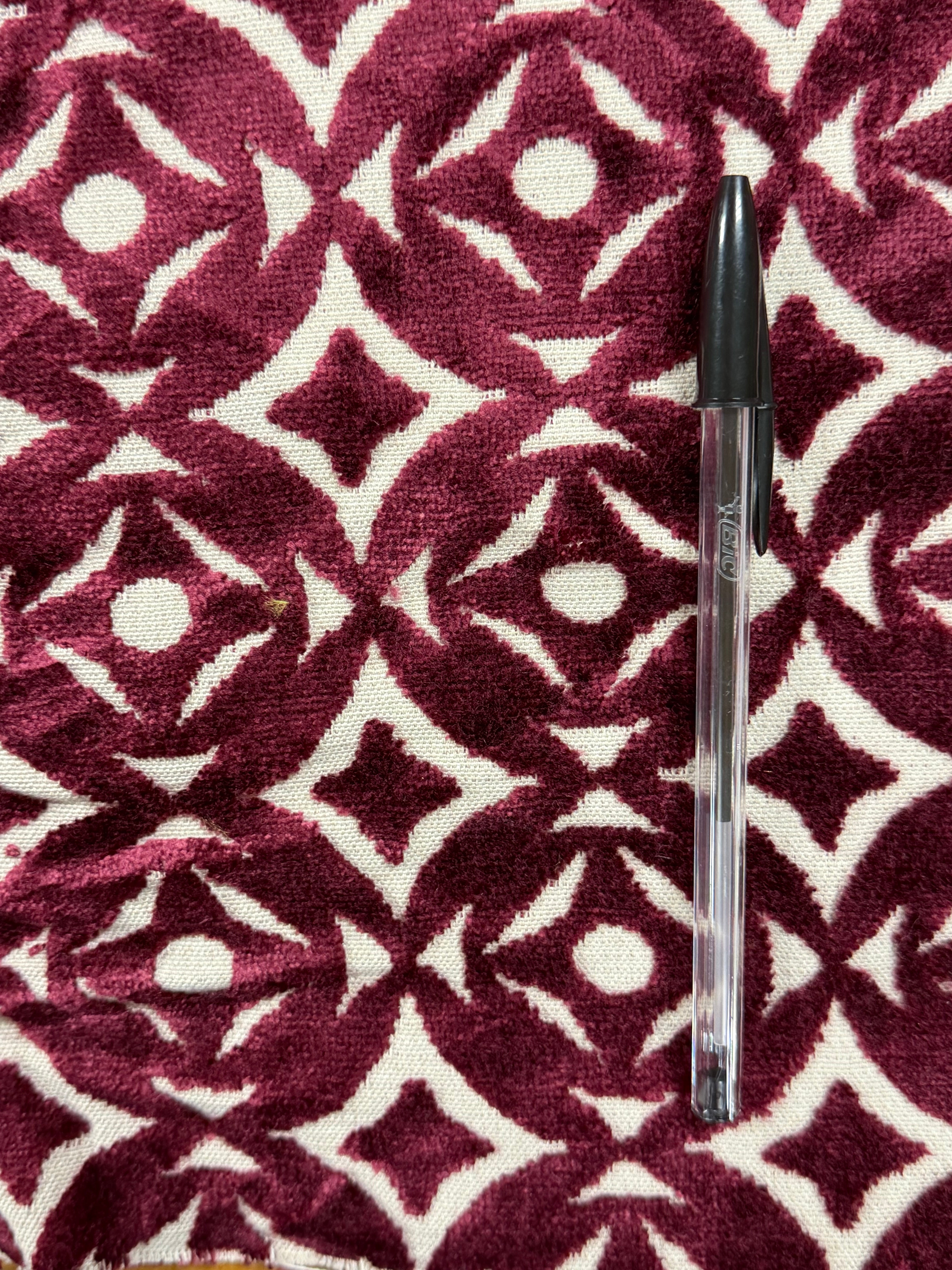 Designers Guild Geometric Cut Velvet Fabric – Luxury Curtains & Upholstery – 140cm Wide