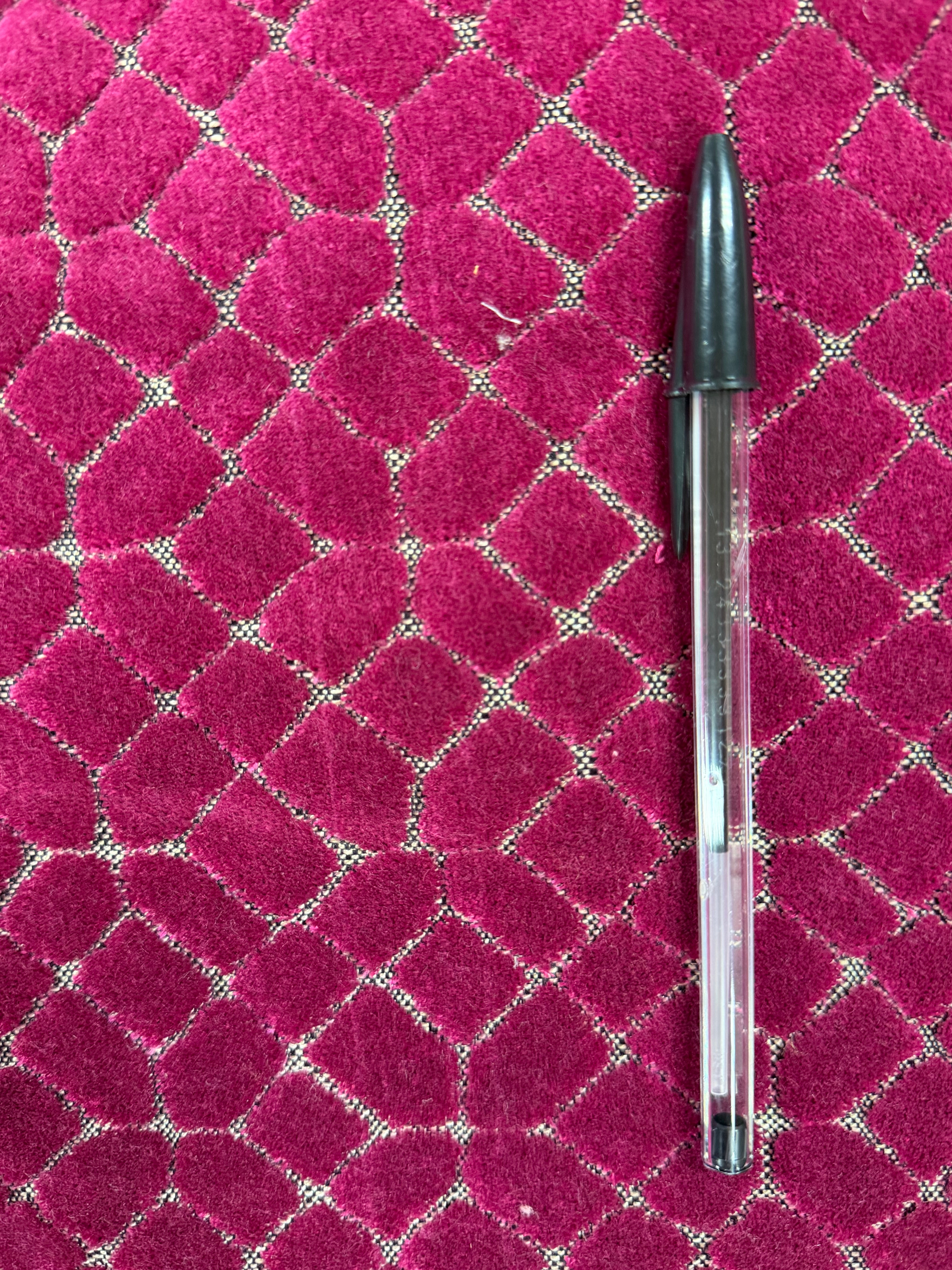 Designers Guild Riolo Trevira CS Cut Velvet Fabric – Fuchsia – 138cm Wide