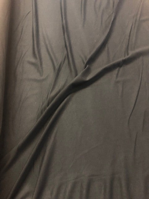 Black Viscose Knit. 190g/m2, 95% Viscose 5% Elastane. Roll Size: 6.5m