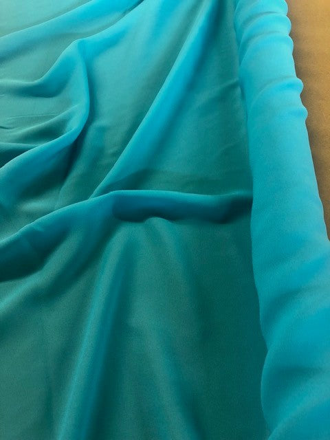 Bright Turq Georgette. 90g/m2. 100% Polyester. Roll Size: 2.5m