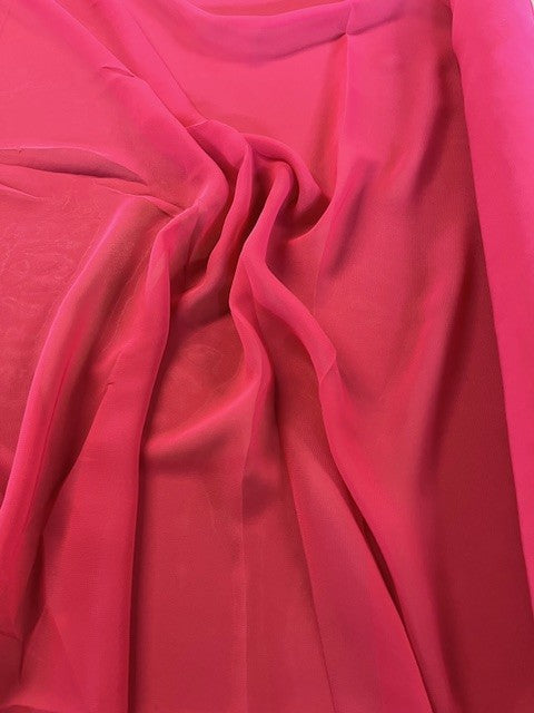 Scarlet Red Chiffon. 80g/m2, 100% Polyester. Roll Size: 3.8m.