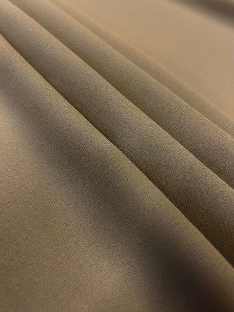 Lightweight Polyester Crepe Fabric – Taupe Roll Size: 3.7m