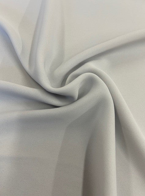 Lightweight Polyester Crepe Fabric – Silver Roll Size: 1.5m