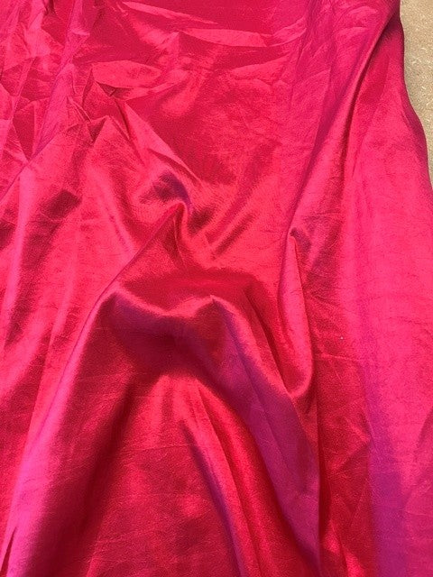 Scarlet Red Lightweight Silk. 100% Silk, 90g/m2, 140cm Wide. Roll Size: 2.3m