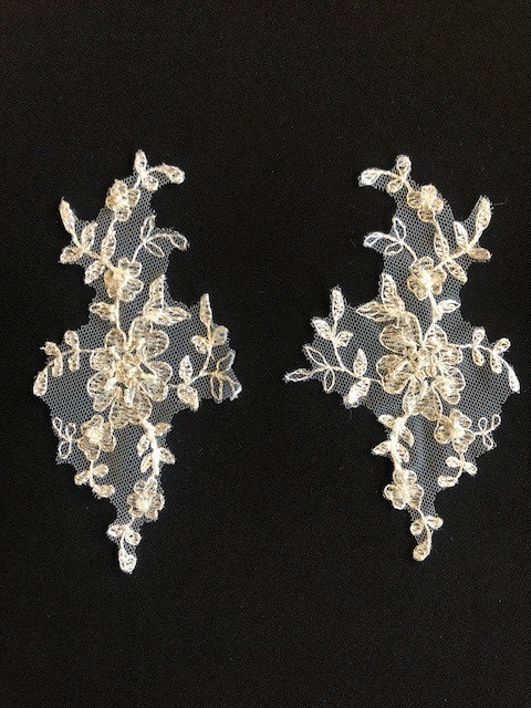 Ivory Beaded Applique