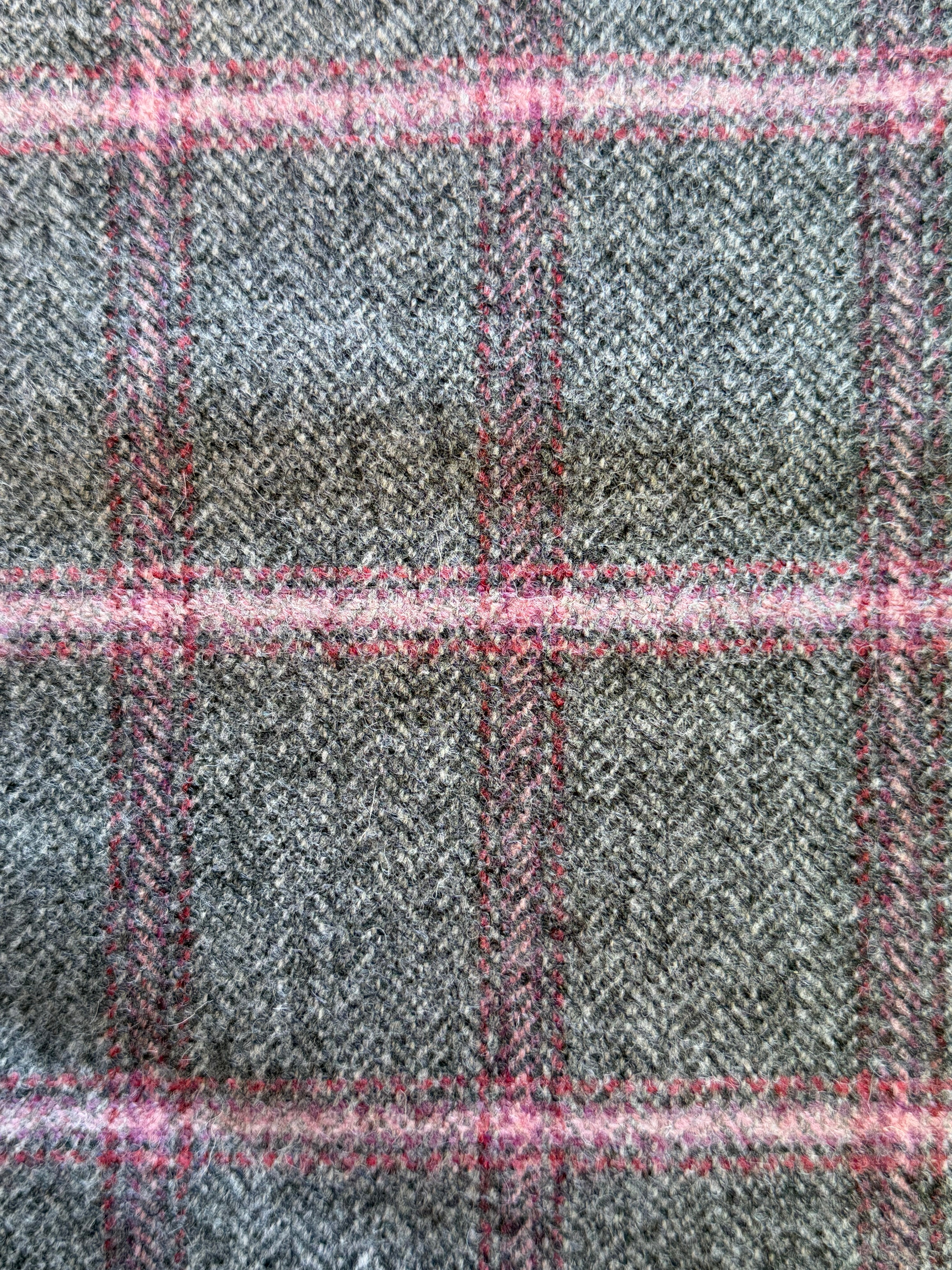 Grey and Pink Wool Tweed