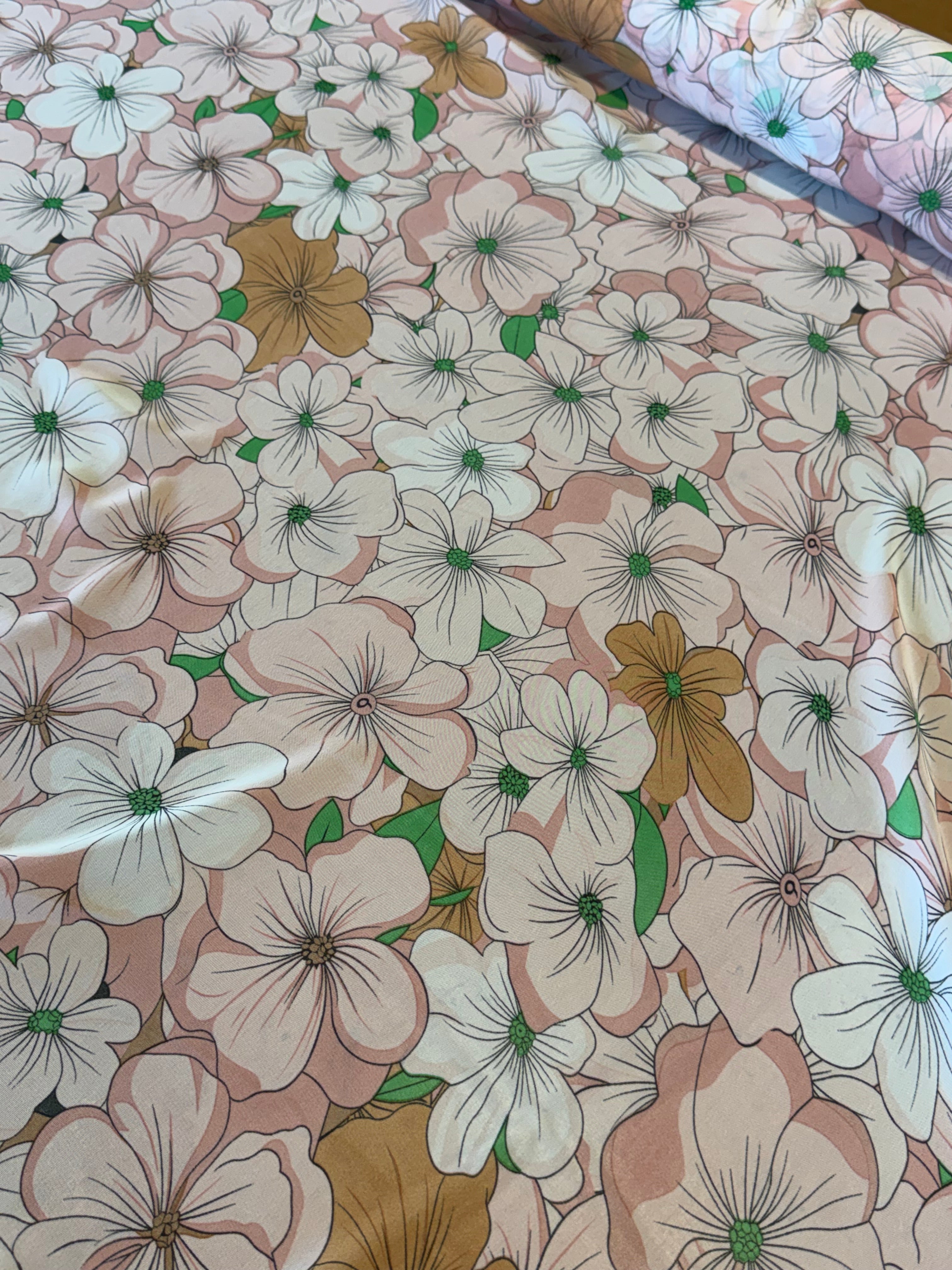 Pink Contemporary Floral Chiffon Fabric – 150 cm Wide