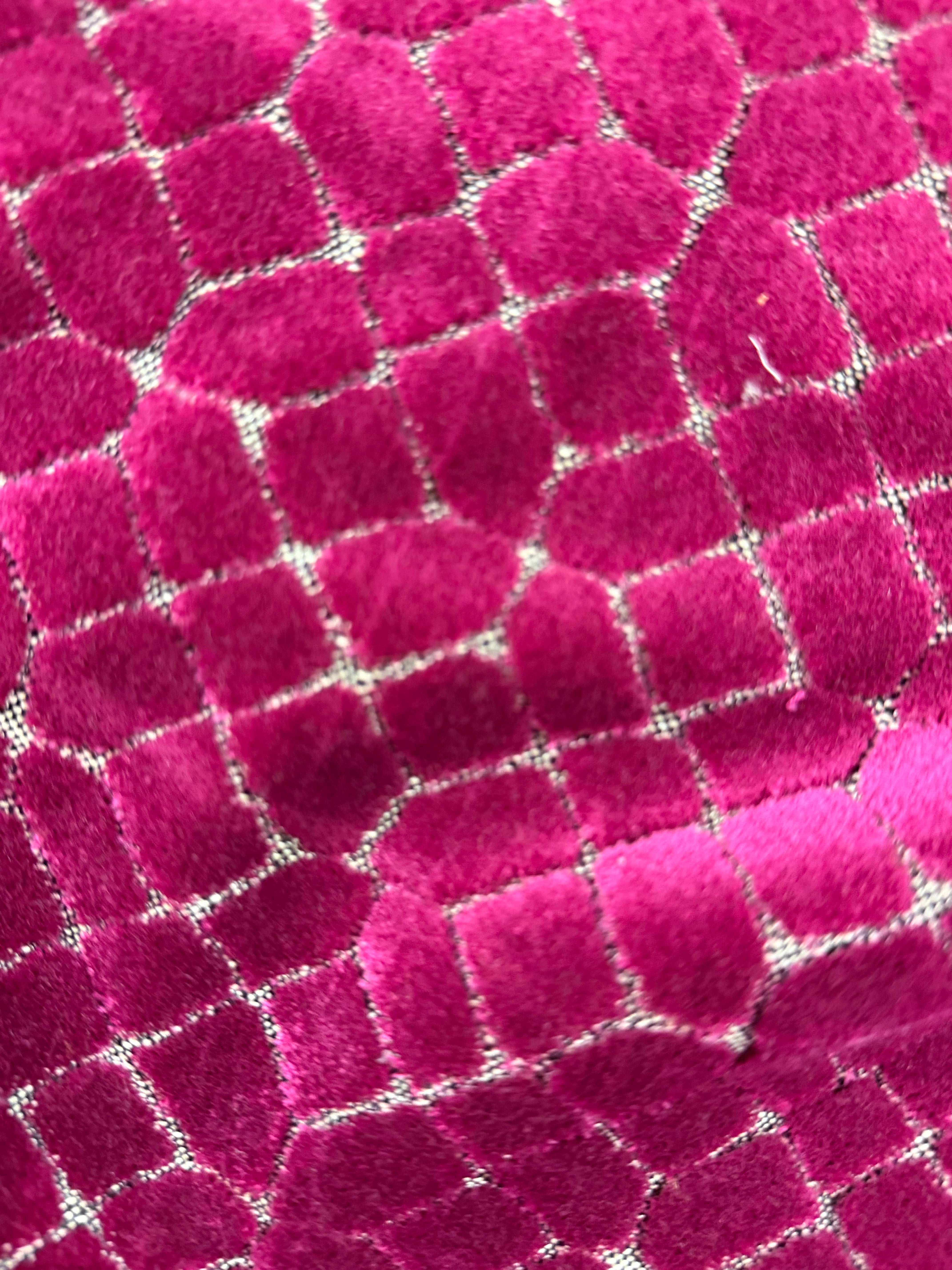 Designers Guild Riolo Trevira CS Cut Velvet Fabric – Fuchsia – 138cm Wide